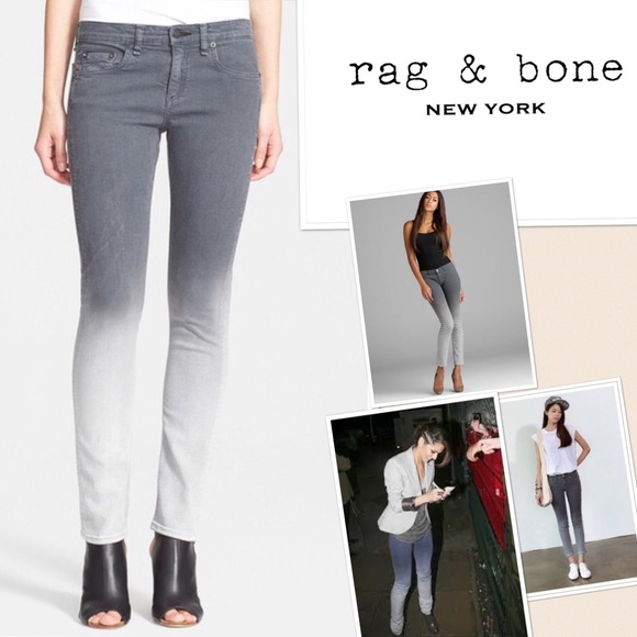 Rag n Bone Dre Skinny Jeans, Charcoal Ombre NWT - Picture 2 of 7